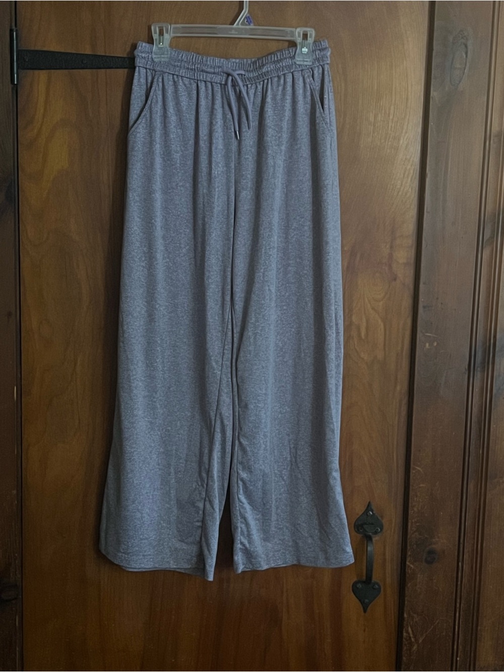 HALARA Wide-Leg Knit stretch pants in Heather Gray